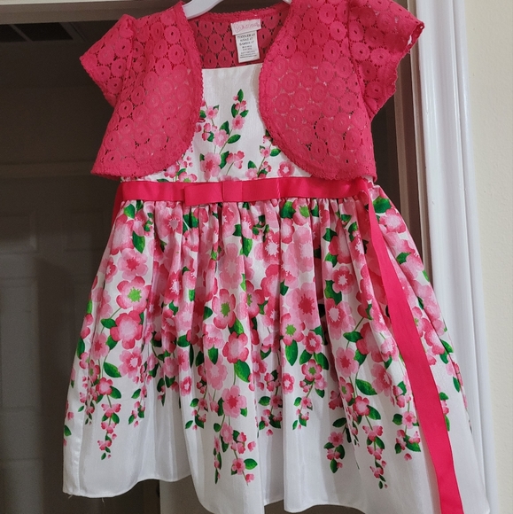 Pink and white Youngland dress w/shaw jacket size 4T - Picture 1 of 2
